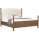 Azalea Oatmeal and Walnut Performance Fabric King Upholstered Panel Bed