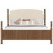 Azalea Oatmeal and Walnut Performance Fabric King Upholstered Panel Bed