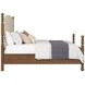 Azalea Oatmeal and Walnut Performance Fabric King Upholstered Panel Bed