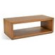 Waterfall Light Oak Rectangular Coffee Table with Casters