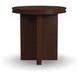 Waterfall Walnut Brown Round End Table