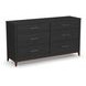 Waterfall Deep Ebony and Dark Brown 6 Drawer Dresser