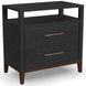 Waterfall Deep Ebony and Dark Brown 2 Drawer Open Nightstand with USB Charging
