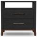 Waterfall Deep Ebony and Dark Brown 2 Drawer Open Nightstand with USB Charging