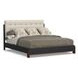 Waterfall Cream and Deep Ebony Performance Fabric King Upholstered Panel Bed