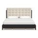 Waterfall Cream and Deep Ebony Performance Fabric King Upholstered Panel Bed
