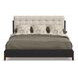 Waterfall Cream and Deep Ebony Performance Fabric King Upholstered Panel Bed