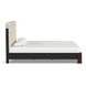 Waterfall Cream and Deep Ebony Performance Fabric King Upholstered Panel Bed