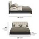 Waterfall Cream and Deep Ebony Performance Fabric Queen Upholstered Panel Bed
