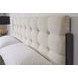 Waterfall Cream and Deep Ebony Performance Fabric Queen Upholstered Panel Bed