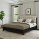 Waterfall Cream and Deep Ebony Performance Fabric Queen Upholstered Panel Bed
