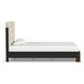 Waterfall Cream and Deep Ebony Performance Fabric Queen Upholstered Panel Bed