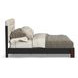 Waterfall Cream and Deep Ebony Performance Fabric Queen Upholstered Panel Bed