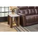 Lincoln White and Walnut Rectangular Stone Top End Table