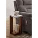 Lincoln Walnut and White Square Stone Top Accent Table