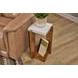Lincoln Walnut and White Square Stone Top Accent Table