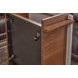 Lincoln White and Walnut Rectangular Stone Top Coffee Table with Casters