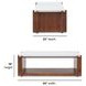 Lincoln White and Walnut Rectangular Stone Top Coffee Table with Casters