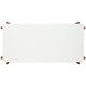 Lincoln White and Walnut Rectangular Stone Top Coffee Table with Casters