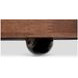 Lincoln White and Walnut Square Stone Top Coffee Table with Casters