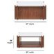 Lincoln White and Walnut Square Stone Top Coffee Table with Casters