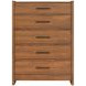 Lincoln Warm Walnut and Rich Brown Upholstered Platform Bedroom Set