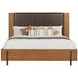 Lincoln Warm Walnut and Rich Brown Upholstered Platform Bedroom Set