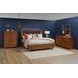 Lincoln Warm Walnut and Rich Brown Upholstered Platform Bedroom Set