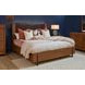 Lincoln Warm Walnut and Rich Brown Queen Upholstered Platform Bed with USB Charging and LED