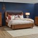 Lincoln Warm Walnut and Rich Brown Queen Upholstered Platform Bed with USB Charging and LED