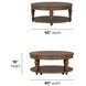 Bellevue Whiskey Brown Round Coffee Table with Casters