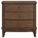 Bellevue Whiskey Brown 3 Drawer Nightstand with USB Charging