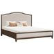 Bellevue Creamy Tan and Whiskey Brown Performance Fabric King Upholstered Platform Bed with Nailhead Trim