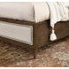 Bellevue Creamy Tan and Whiskey Brown Performance Fabric King Upholstered Platform Bed with Nailhead Trim