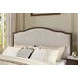 Bellevue Creamy Tan and Whiskey Brown Performance Fabric King Upholstered Platform Bed with Nailhead Trim