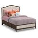 Bellevue Creamy Tan and Whiskey Brown Performance Fabric Queen Upholstered Platform Bed with Nailhead Trim