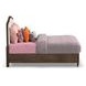 Bellevue Creamy Tan and Whiskey Brown Performance Fabric Queen Upholstered Platform Bed with Nailhead Trim