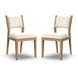 Normandy Cream Performance Fabric Upholstered Dining Chair Set of 2
