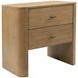 Normandy Warm Driftwood 2 Drawer Nightstand with USB Charging
