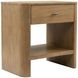 Normandy Warm Driftwood 1 Drawer Open Nightstand with USB Charging