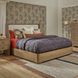 Normandy Cream and Driftwood Performance Fabric King Upholstered Panel Bed