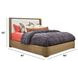 Normandy Cream and Driftwood Performance Fabric King Upholstered Storage Panel Bed