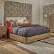 Normandy Cream and Driftwood Performance Fabric King Upholstered Storage Panel Bed