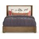 Normandy Cream and Driftwood Performance Fabric Queen Upholstered Storage Panel Bed