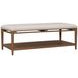 Verona Cream and Medium Brown Performance Fabric Upholstered Rectangular Occasional Table Set