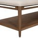 Verona Cream and Medium Brown Performance Fabric Upholstered Rectangular Coffee Table