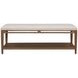 Verona Cream and Medium Brown Performance Fabric Upholstered Rectangular Occasional Table Set