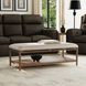 Verona Cream and Medium Brown Performance Fabric Upholstered Rectangular Occasional Table Set