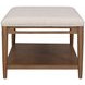 Verona Cream and Medium Brown Performance Fabric Upholstered Rectangular Occasional Table Set