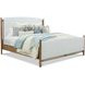 Verona Cream and Medium Brown Performance Fabric King Upholstered Panel Bed